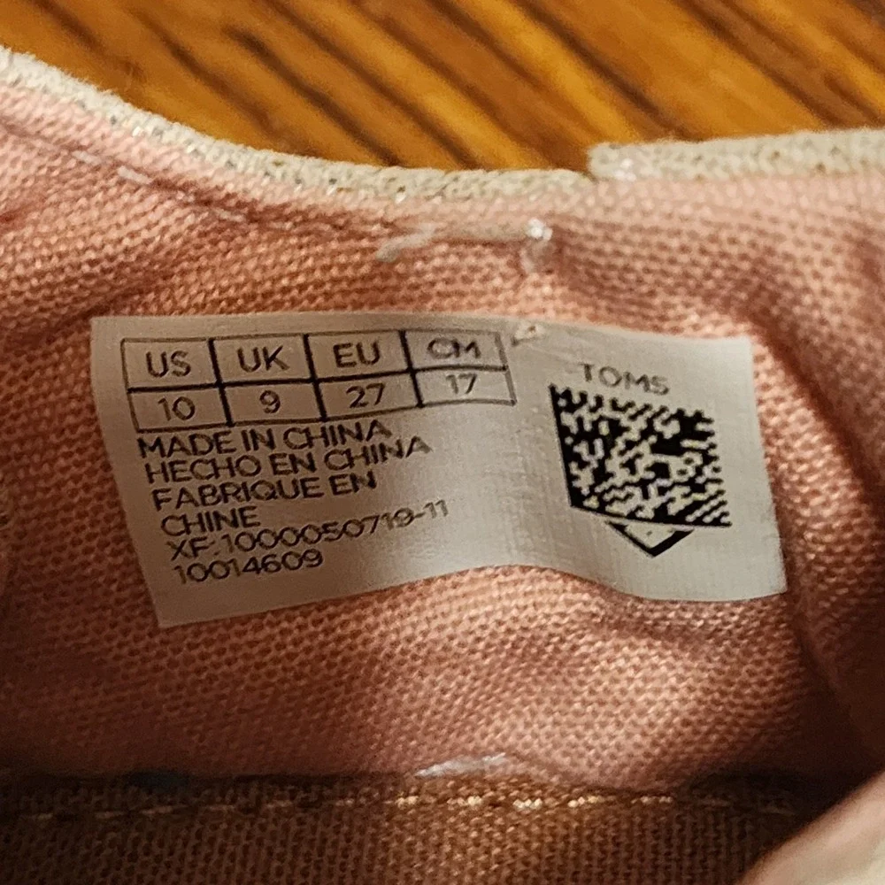 Toms Toddler Rose Metallic Size‎ 10 Cute Sassy Princess